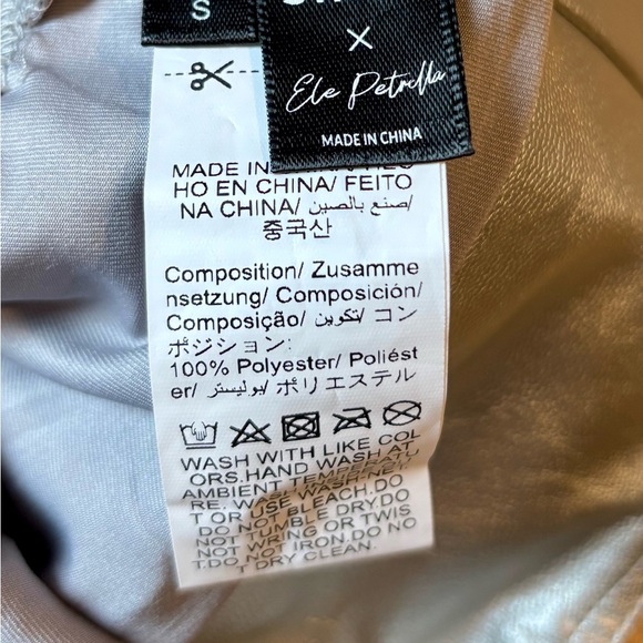 SHEIN Ele Petrella Faux Leather Silver Pleated Slit Buckle Micro Mini Skirt S - Picture 7 of 7